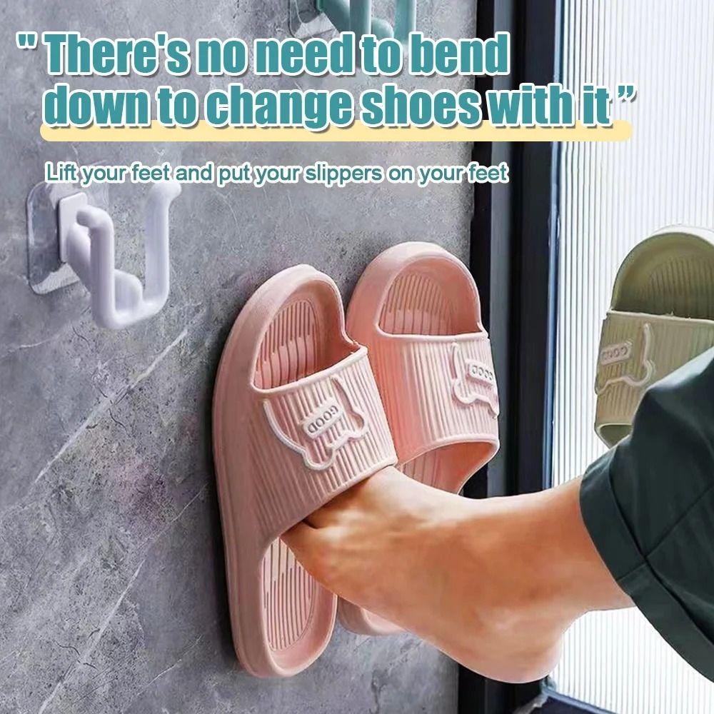 5pcs Acrylic Slipper Rack Wall-mounted Shoe Drying Rack Creative Slipper Hook  Bathroom