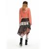 unifree Vintage nieregularna mini spódnica w kratę patchworkową