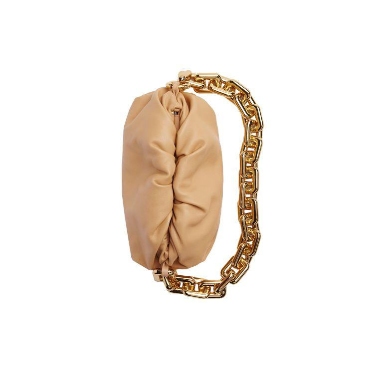 Bottega Veneta Teen Chain Pouch Shoulder Bag Almond/Gold Women Shoulder_bags 690831-V1BW0-2700