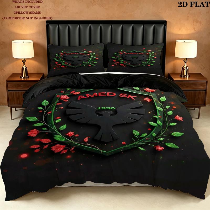Amedspor Pattern Bedding uilt Set uilt Cover Pillowcase Home Decoration Birthday Gift (1 * duvet cover + 2 * pillowcase without core)