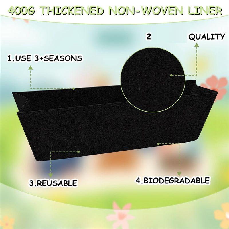 M-Modern-4Pcs 24Inch Felt Replacement Coconut Liner For Planters,Fabric Liners For Hanging Baskets,Rectangle Planting Container