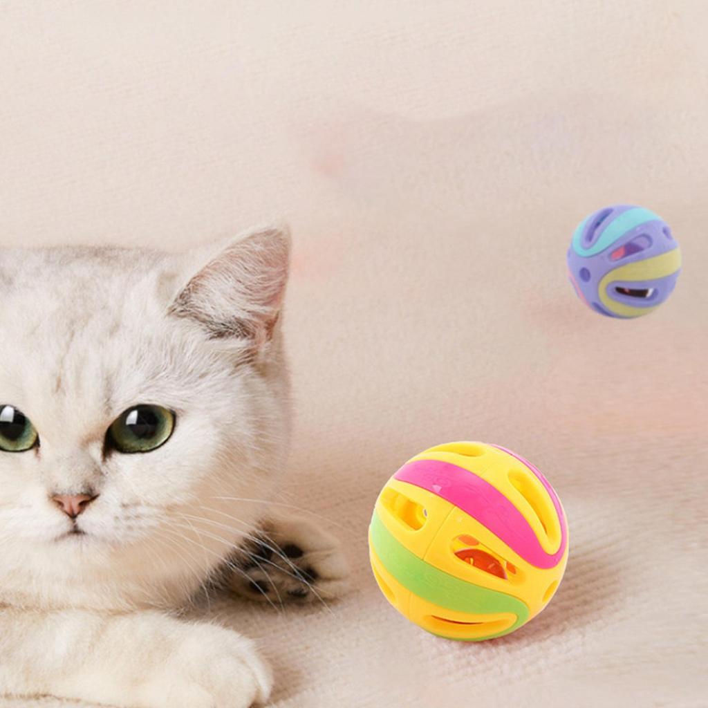 Cat Toy Ball With Bell, 4.8cm Interactive Cat Playing Bell Toy, Portable Hollow Cat Jingle Ball Toy, Pet Cats Playing Supplies