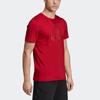 Adidas Letter Comfortable Versatile Sports Crew Neck Short Sleeve T-Shirt Men Tops Deep-Red ED7276