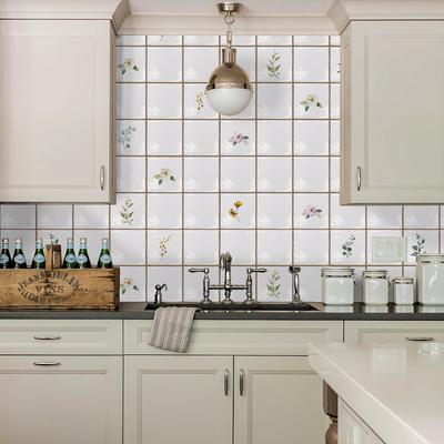 Autocolant de perete cu faianță cu model de fluture clasic european, autocolant pentru decorarea casei, linie de plintă pentru bucătărie și baie