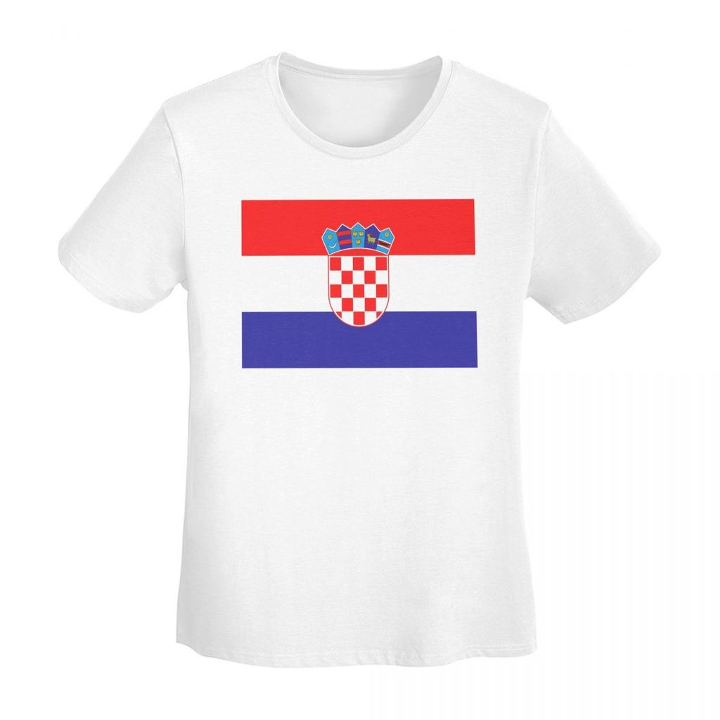 Croatia Football Flag TShirt Women Short Sleeve T Shirts Crew Neck Streetwear Cotton Summer Tees Streetwear