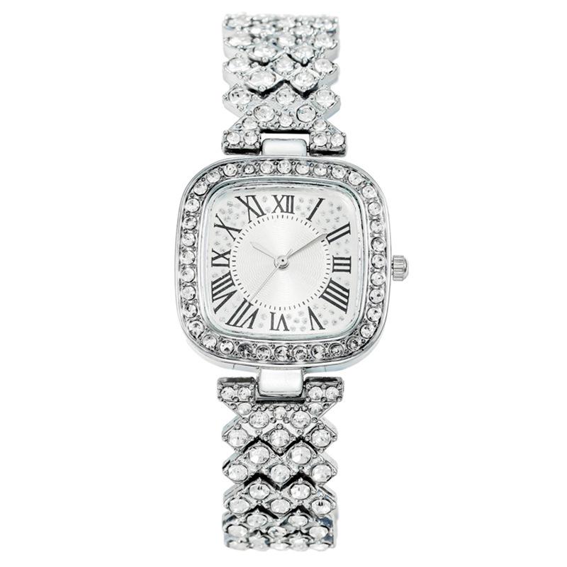 Starry Sky Square Diamond Studded Women's Fashion Watch with Bracelet Style