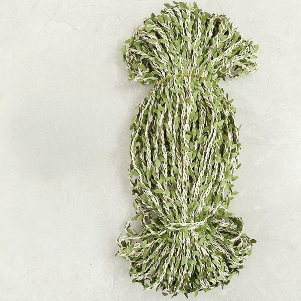 10M/Roll Boho Style Burlap Leaf Ribbon Natural Jute Rope Vine Simulation Vine  Gift Decoration