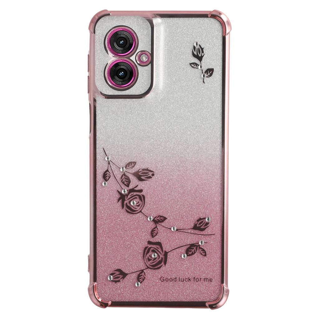 KADEM For Motorola Moto G55 5G Case Flower TPU Flexible Gradient Phone Cover