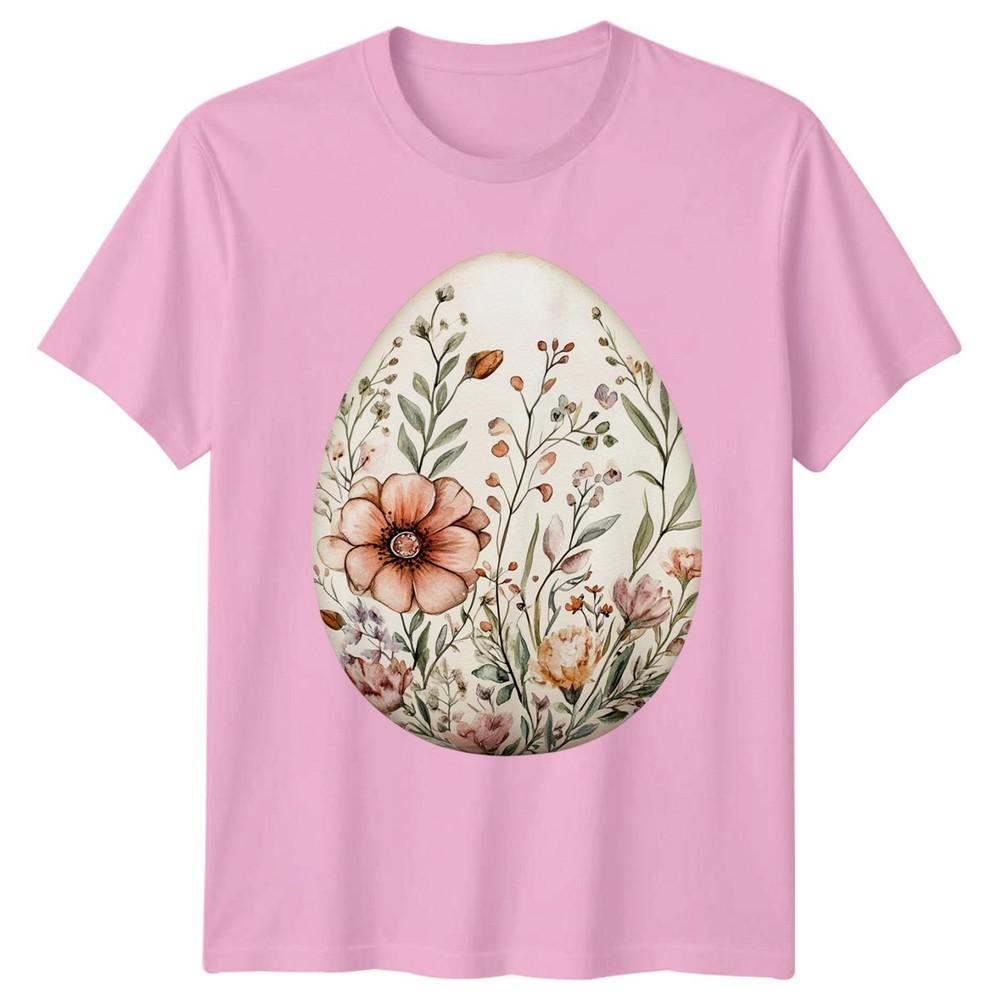 Watercolor Floral Easter Egg Design Unisexs TShirt Watercolor Botanical