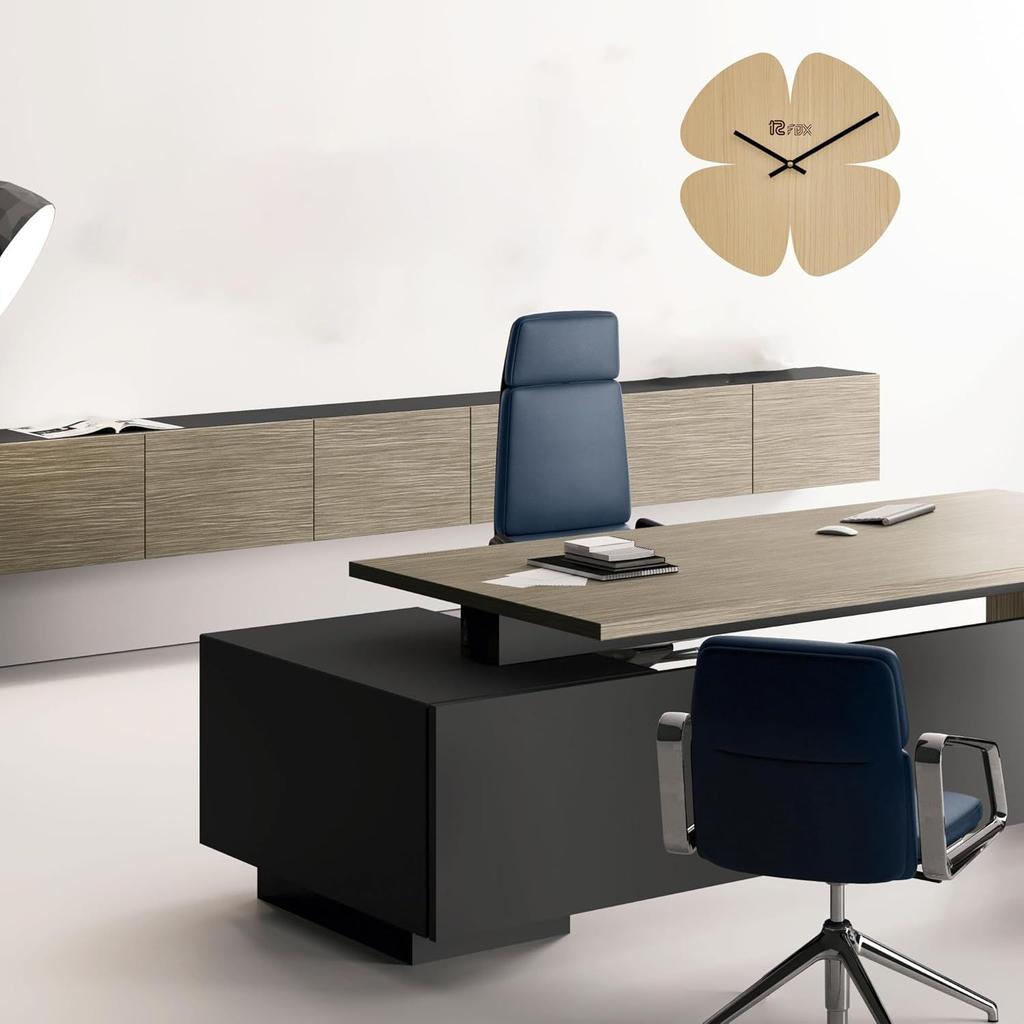 Floral Design 12 Inch Handcrafted Stylish Elegant Analog Wooden Wall Clock for Living Room Hall Bedroom Office Gifting Maple Wood