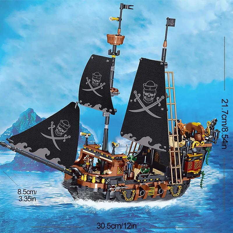 

Pirate Ship Building Blocks Sailboat Model Bricks City Traffic Series Creative Desktop Decoraiton Toys For Children Adult Gifts No Box