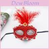 Halloween prinsessenmasker met veren voor verkleedfeestjes en fotoshoots