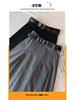 High-Grade Pleated Grey Skirt for Petite Women - High Waist, Mid-Length, Spring & Autumn 2025