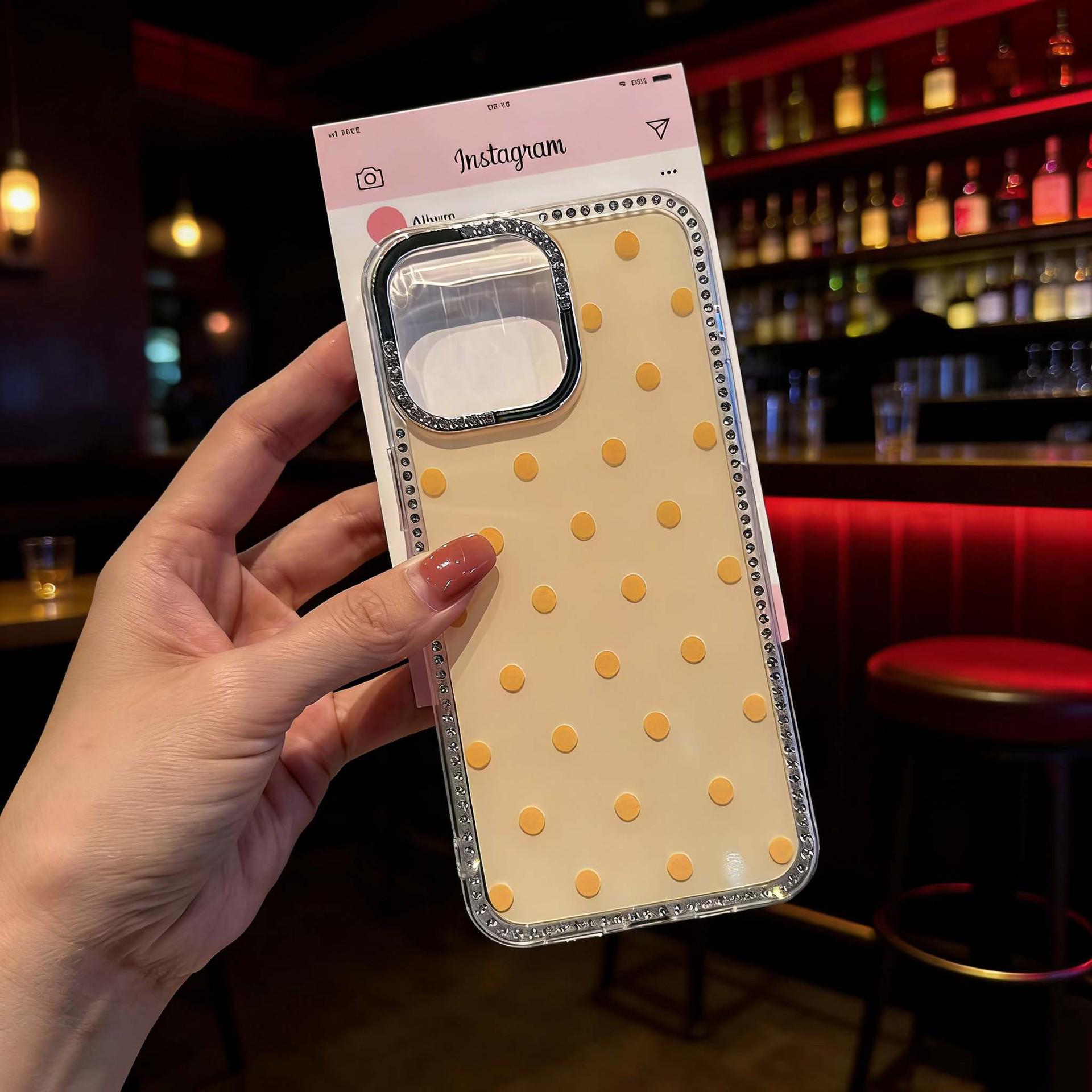

Sparkling Rhinestone iPhone 17 Pro Max Case - Simple Solid Color for Summer 15 Pro
