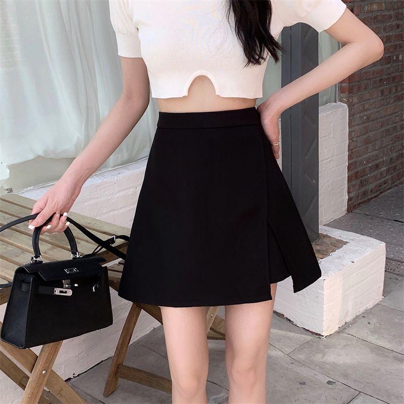 Plus Size High Waist Slimming Irregular Bodycon Skirt - Sexy Tummy-Concealing Slit Skirt for Women (Spring/Summer)