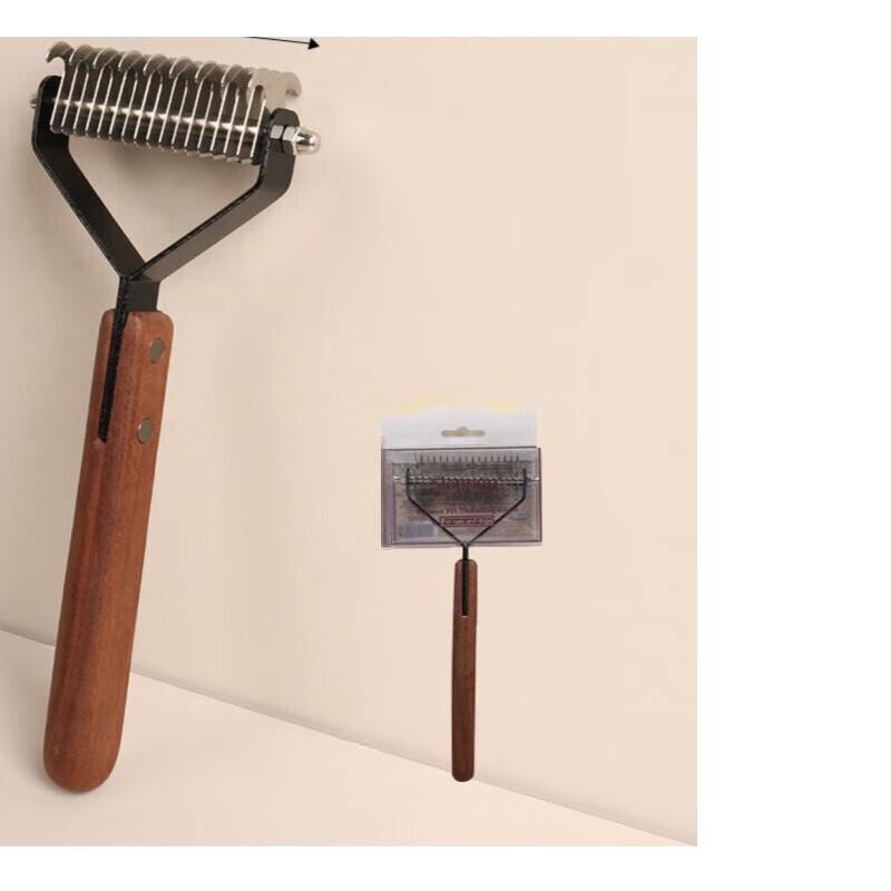 Fanyi Walnut Wood Double-Sided Cat Dematting Comb