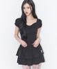 Iligo Bow Flare Mini Dress Black