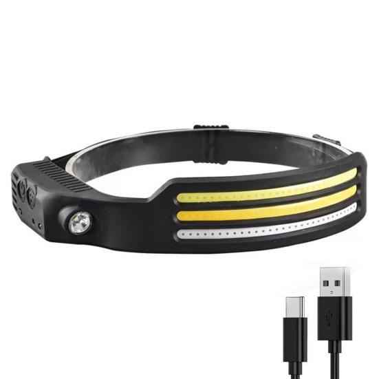 

Motion Sensor Headlamp 230 Degree LED Headlamp USB-C Rechargeable Reflective Strip Outdoor 1pc
