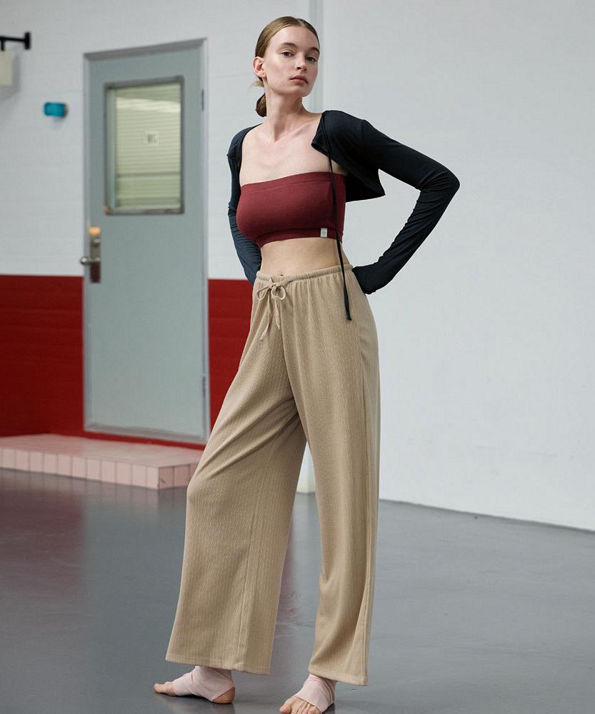 Debiweeo Noah Elastic Waist Wide Pants Devi-B0087-Deep Beige