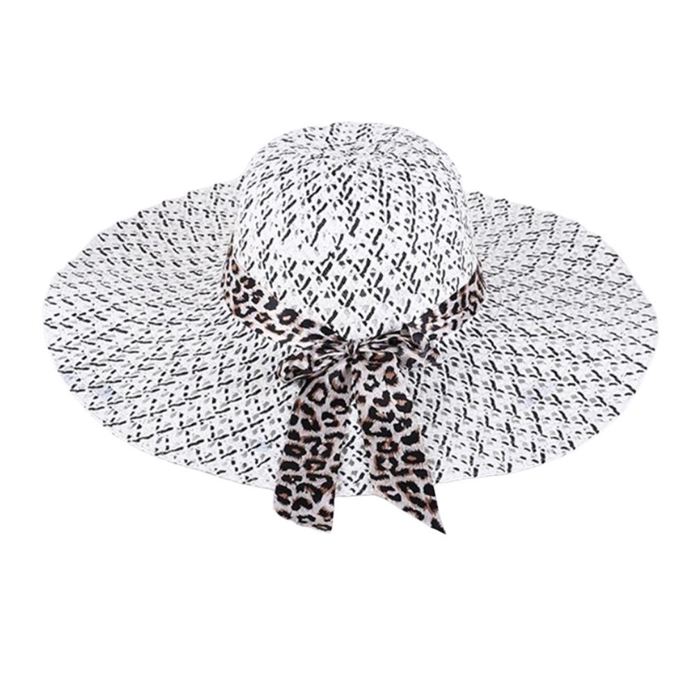 Fashion Big Brim Summer Sun Hat Sun Protection Breathable Straw Hat Bowknot Casual Panama Cap for Women