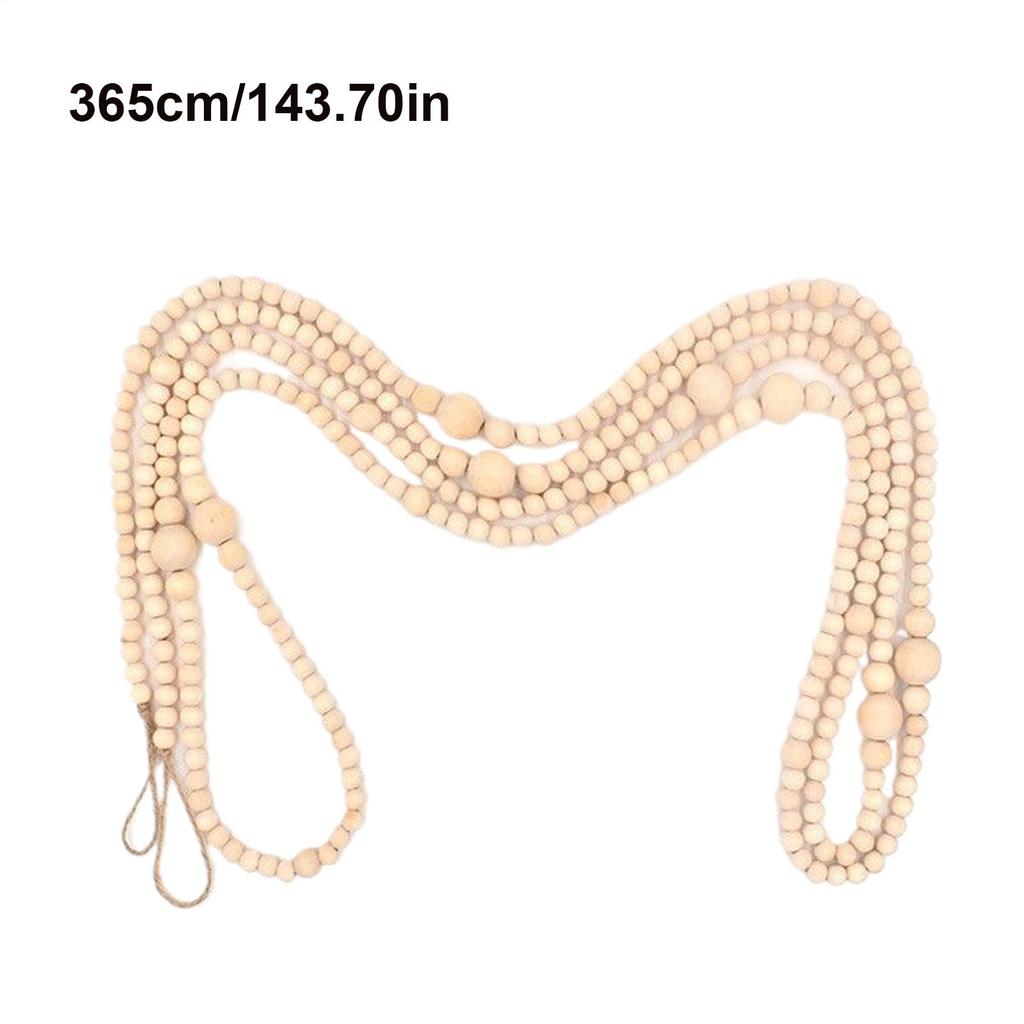 Christmas Wooden Beads 12 Feet Wreath Tree Decorations Wood Beaded Decor For Christmas For Year-Round Home Thanksgiving Holiday