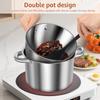 Oală din oțel inoxidabil pentru topirea ceară a lumânărilor cu mâner rezistent la căldură pentru topirea bomboanelor de ciocolată și a consumabilelor pentru fabricarea lumânărilor