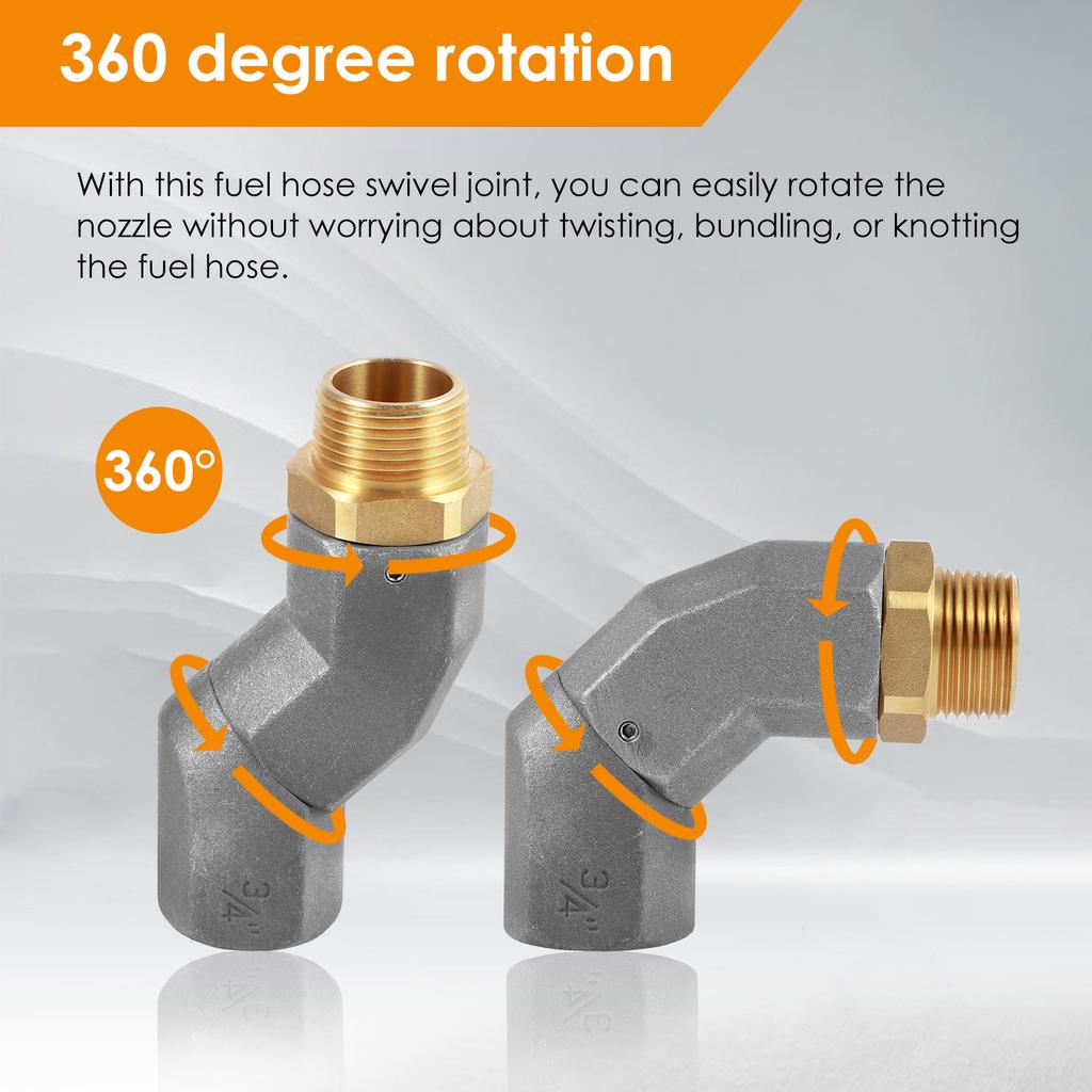 Obrotowy przewód paliwowy 3/4 cala NPT 360° Obrotowy przewód do transferu paliwa Obrotowy element ze stopu cynku Obrotowy element przewodu paliwowego do transferu oleju napędowego benzyny