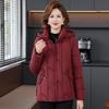 Mom winter padded jacket medium and old women's padded jacket short padded jacket warm embroidered flower women's top winter