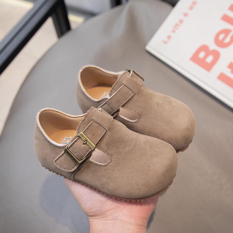 Children's Classmates Korean Version of Girls' Spring and Autumn New Mori Retro Leather Shoes Children's Matte Leather Boken Doudou Shoes Shoes