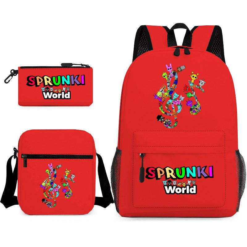 Rhythm box cartoon animation primary school schoolbag sprunki fourth grade lightweight burden reduction large capacity backpack bag