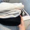 BITCED Women's Cream Beige Chenille Wide-Leg Trousers Women's Autumn/Winter Fleece-Lined Corduroy Trousers Straight-Leg Casual Trousers