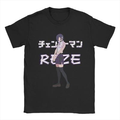 Reze Soft Aesthetic Chainsaw Man Fan Art T-Shirts Men  Funny Cotton Tees Crew Neck Short Sleeve T Shirts 4XL 5XL Clothing