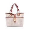 Used Macadam Handbag Canvas Leather Beige Brown Used Women