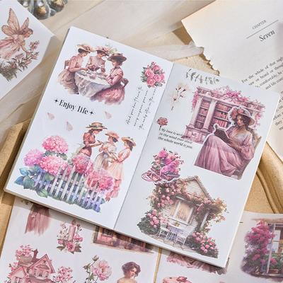 Garden Journal Stickers, 50 Sheets Washi Junk Journaling Sticker Book, Scrapbook Supplies, Watercolor Scrapbooking For Adults