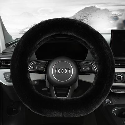 Couvre-volant de voiture antidérapant 38cm | Housse de volant de voiture en peluche d'hiver, protection de volant de style de voiture