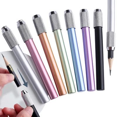 3/4/5/6/7/8 peças / conjunto Suporte Extensor de Lápis Ajustável Cabeça Dupla/ Cabeça Única Esboço Escola Pintura Arte Ferramenta de Escrita