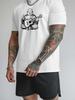 Mens Crew Neck T Shirt Laughing Buddha Playing Guitar Line Art Graphic Short Sleeve Casual Cotton Music Lover Streetwear Tees