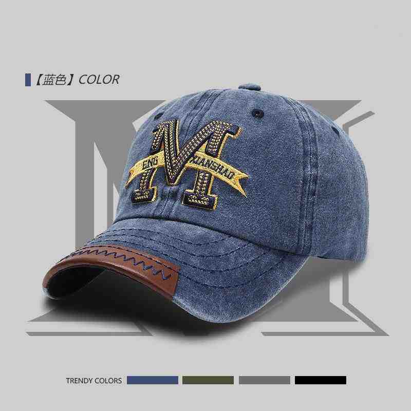 

Летняя шляпа женская мужская солнцезащитная кепка от солнца, выстиранная ковбойская кепка, для путешествий на открытом воздухе, бейсболка с алфавитом Average size