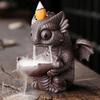 1pcs Back Flow Incense Burner Creative Dinosaur Waterfall Incense Holder Purple Clay Home Office Indoor Aromatherapy Ornament