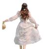 2024 Floral French Tea Break Chiffon Dress for Women - Spring Style with Goddess Elegance