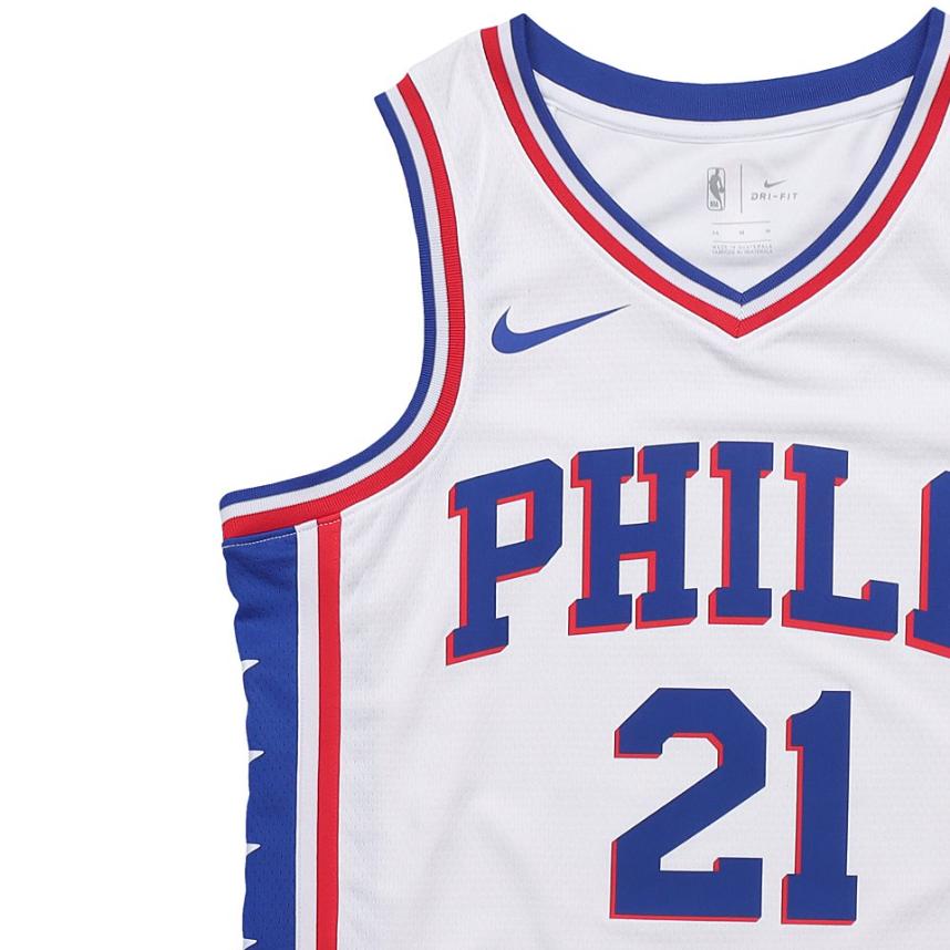 Nike NBA Philadelphia 76ers Joel Embiid #21 Fan Edition Jersey Men Top White CJ7677-103