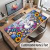 Floral Garden Theme Customized Mouse Pad Personalized Print Name Text Desk Mat For Home Office Table Decor