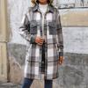 Women's Fashion Casual Long Sleeve Plaid Button With Pocket Jacket
