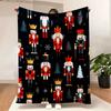 1PC Nutcracker Print Blanket — Made of Soft Plush Flannel, It's Perfect for Sofas, Beds, or Recliners. It Is Ideal for Christmas