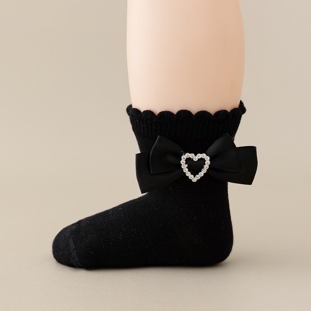 Baby Girl Spring Autumn Cotton Lace Bow Socks Lovely Heart Style Girls Bow Ankle Socks