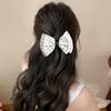 Polka Dot Bow Reverse Hair Comb Elegant For Women Side Bang Broken Hair Non Slip Portable Daily Essential Accessories
