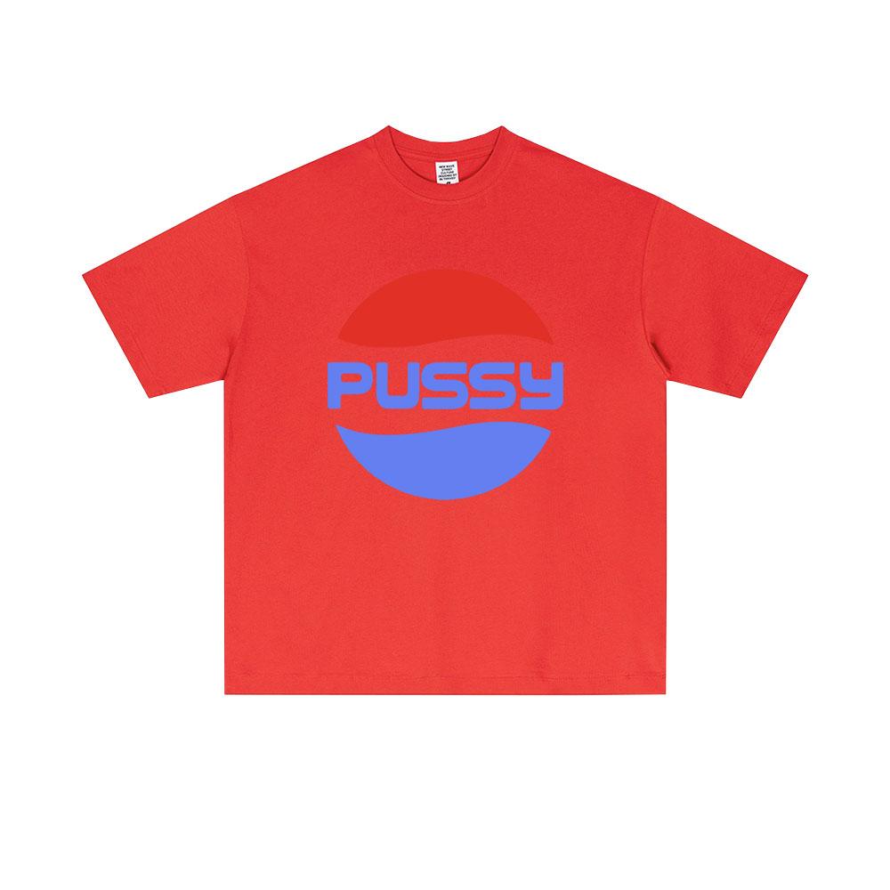 2025 Summer Funny Pussy Meme Graphic Unisex Women Casual Loose Tshirt Unisex High Quality Soft 100 Pure Cotton Printed Tshirt