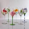 Kreative Bemalte Tulpe Hohe Cocktailgläser Blume Kristall Saft Champagnergläser Rotweingläser Hausgemachtes Trinkgeschirr