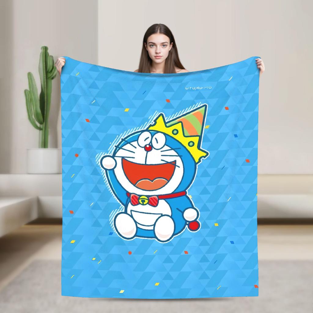Doraemons Flannel Blanket  Soft Warm Throw Blanket for Home Decor Travel Funny Bedspread Sofa Bed Cover