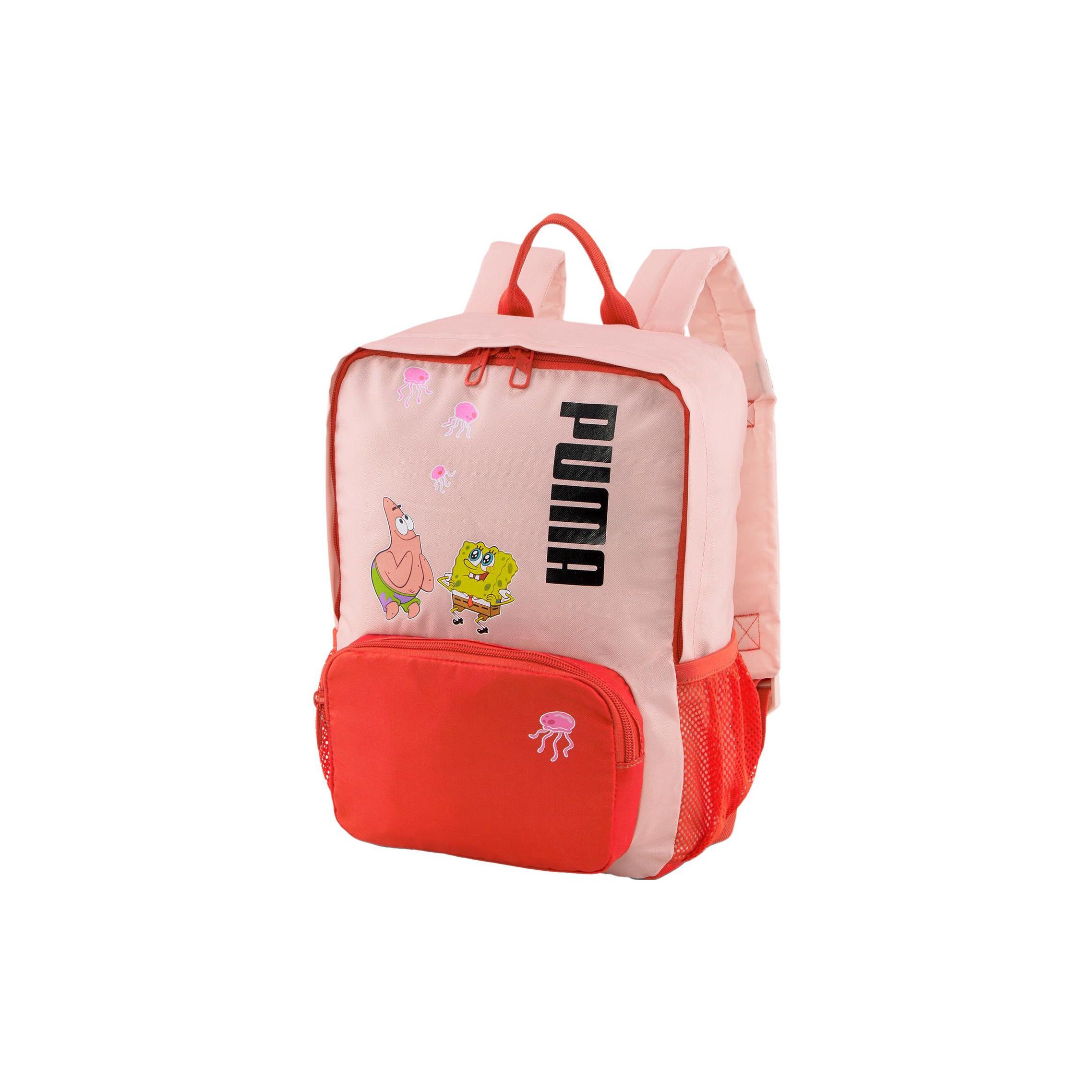 Puma X Sponge Bob Classic Cartoon Character Print Personality Fun Fabric Backpack Women Backpack Rose-Pink 079505-02 Rose Pink